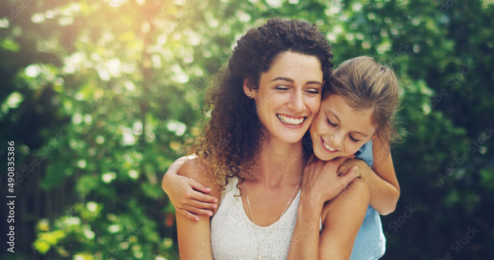 Happiness is a momma daughter moment. Shot of an affectionate little girl spending quality time with