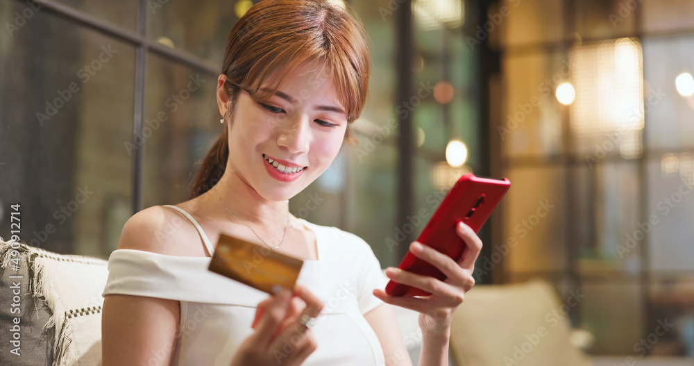 woman shopping with credit card