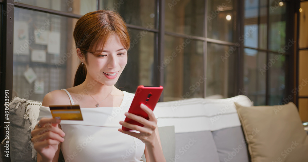 woman shopping with credit card