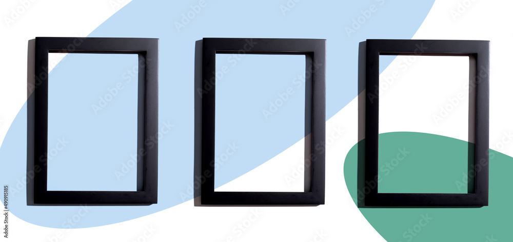 Blank rectangle picture frames with copy space