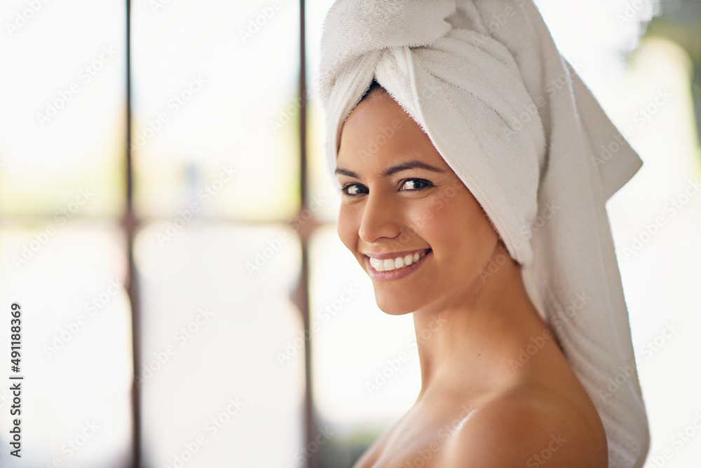 This spa day was a great idea. Shot of a young woman at the day spa.