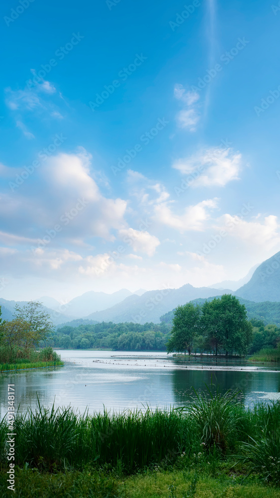 户外景观花园湖泊自然风光