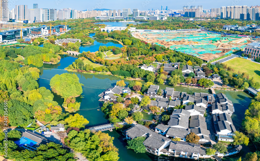 江苏省无锡市上仙河湿地公园城市环境