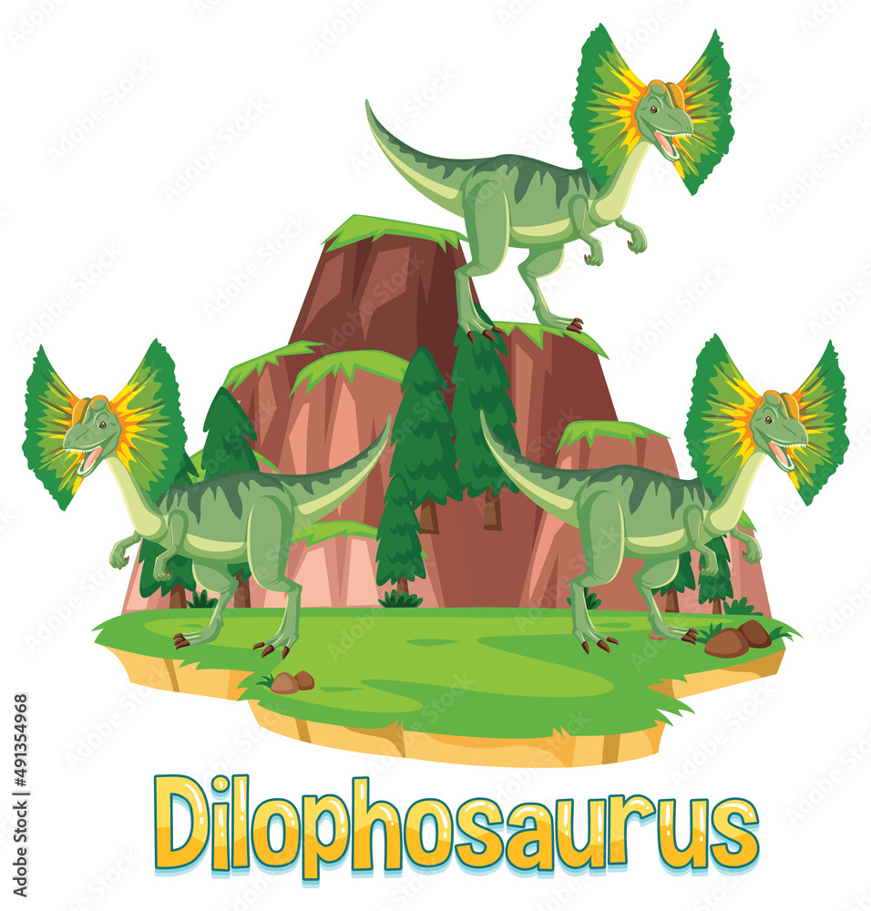 dilophosaurus的恐龙单词卡