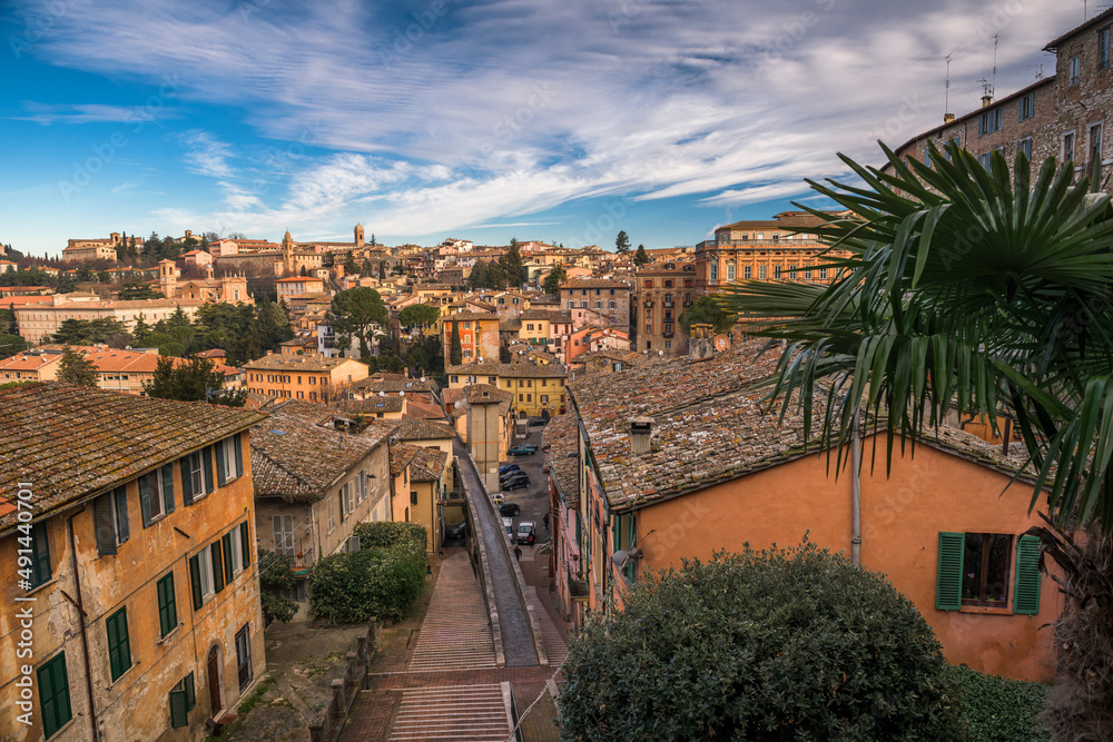 Perugia, Italy on the medieval Aqueduct Street