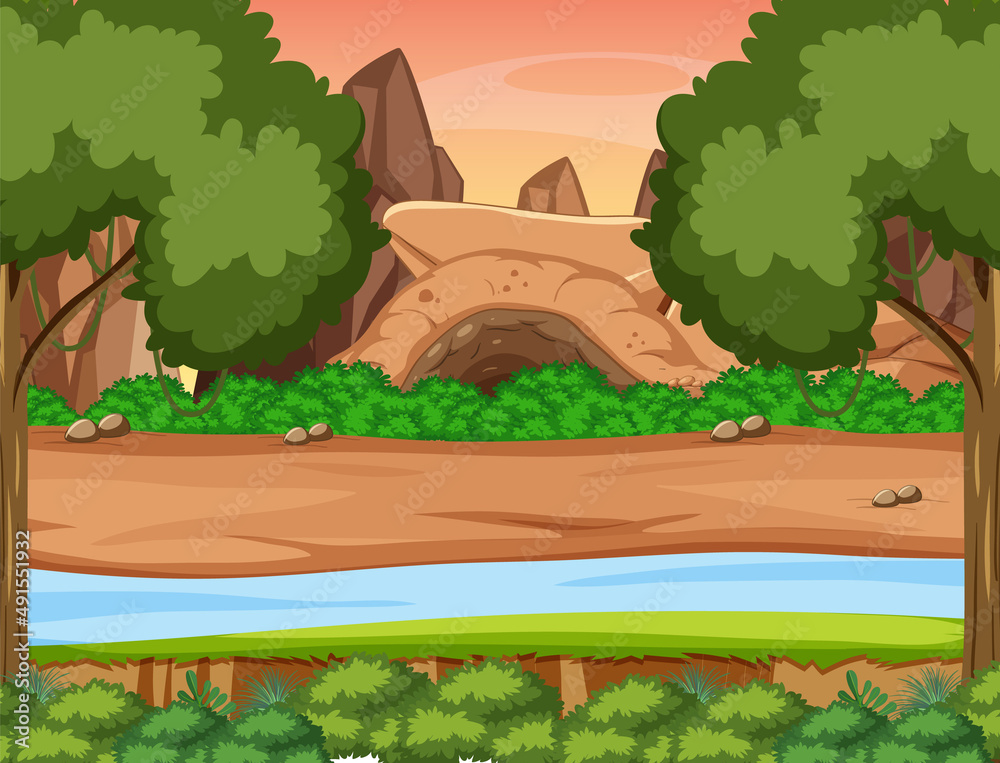 Prehistoric forest scene background