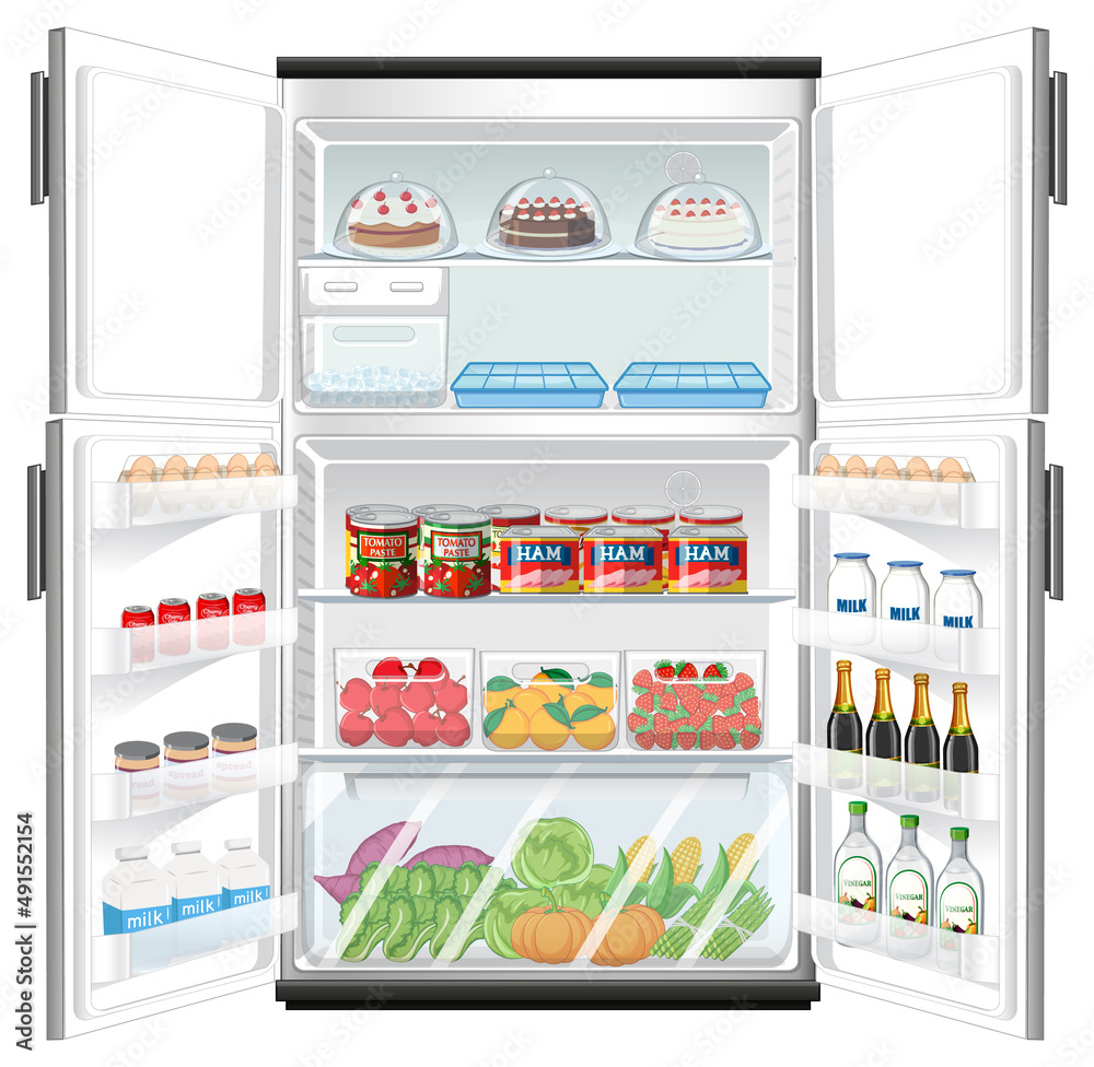 Refrigerator with lots of food