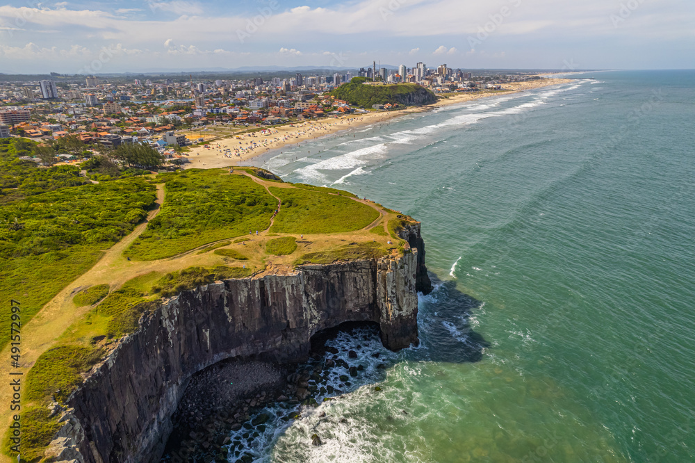 Aerial view of Torres, Rio Grande do Sul, Brazil. Coast city in south of Brazil.