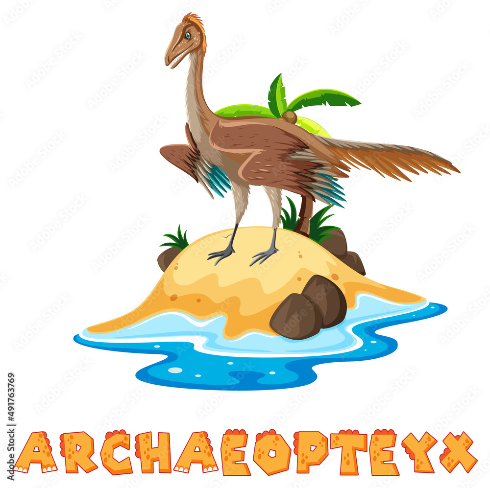 Archaeopteyx站在岛上