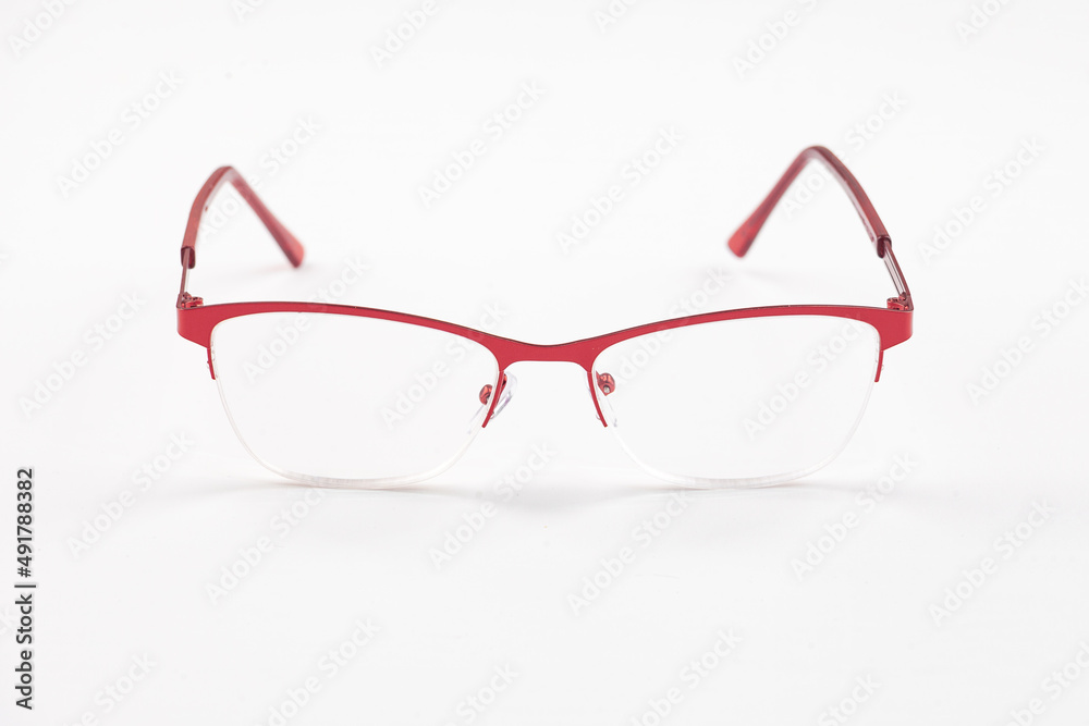 Glasses for women. it is possible for vision. made of glass. beautiful shape. on an isolated white b