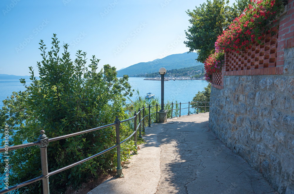 seaside walkway near Opatija, croatian coast