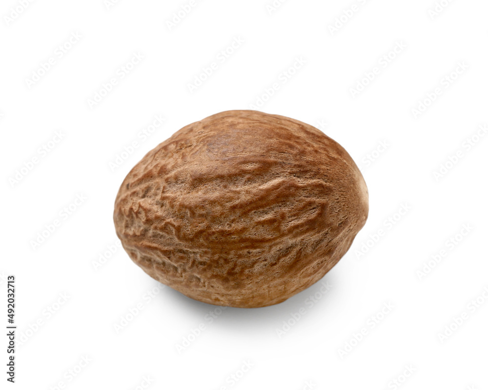 Tasty nutmeg isolated on white