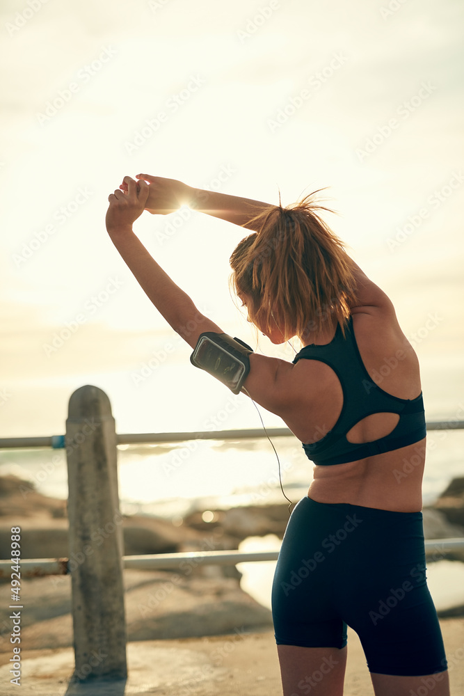 Today you can and you will. Shot of a young sporty woman running outside.