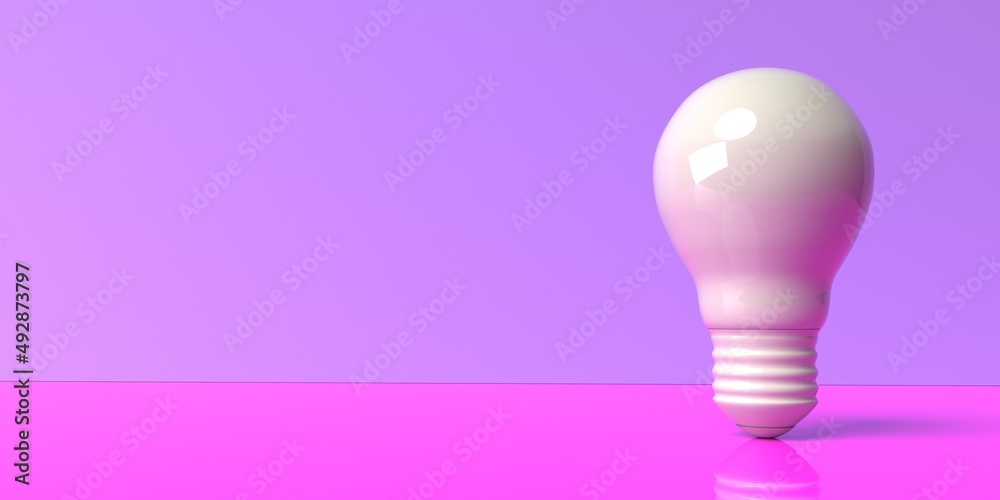 Light bulb on a colored background - 3D render