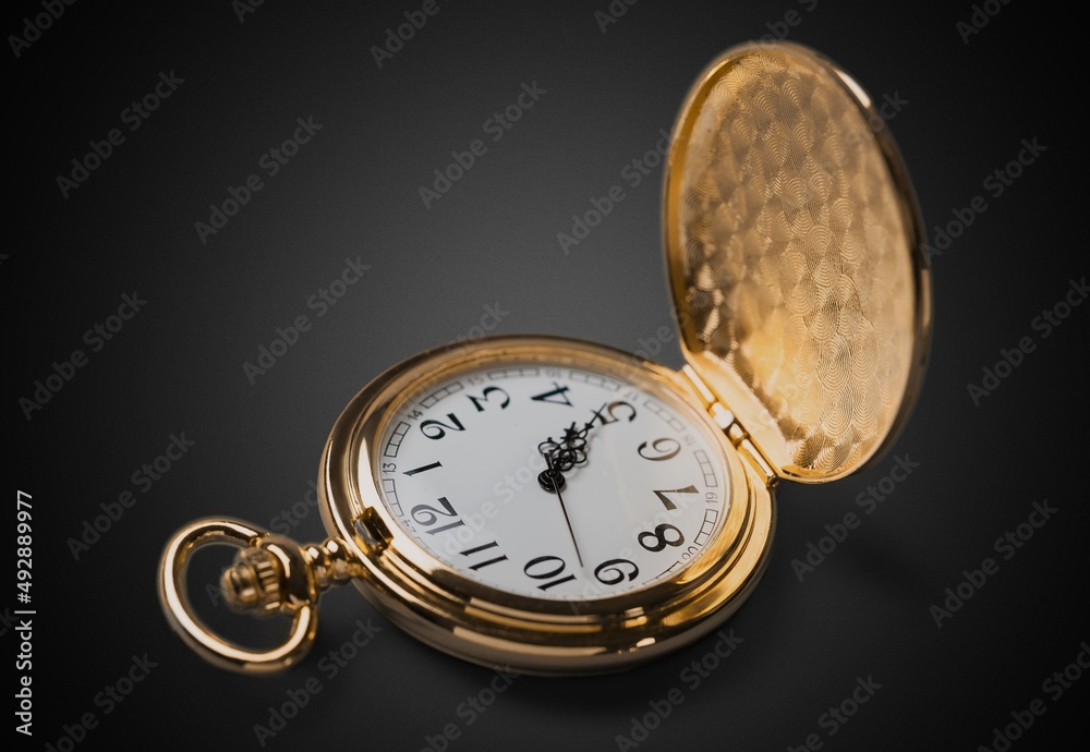 old pocket mechanical watch. fashoinable and antique accessory.