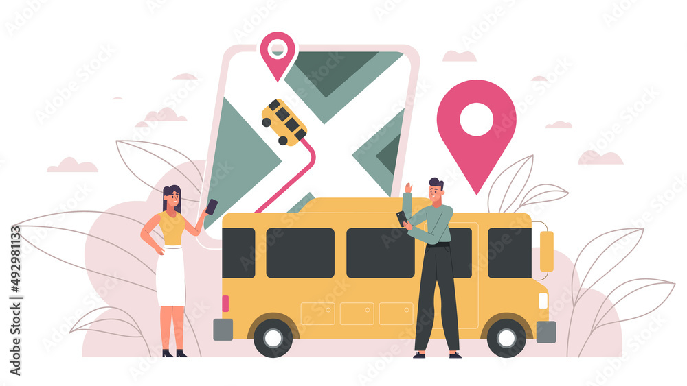 School bus tracking software, kids safety technology system. Children location gps tracker, mobile b