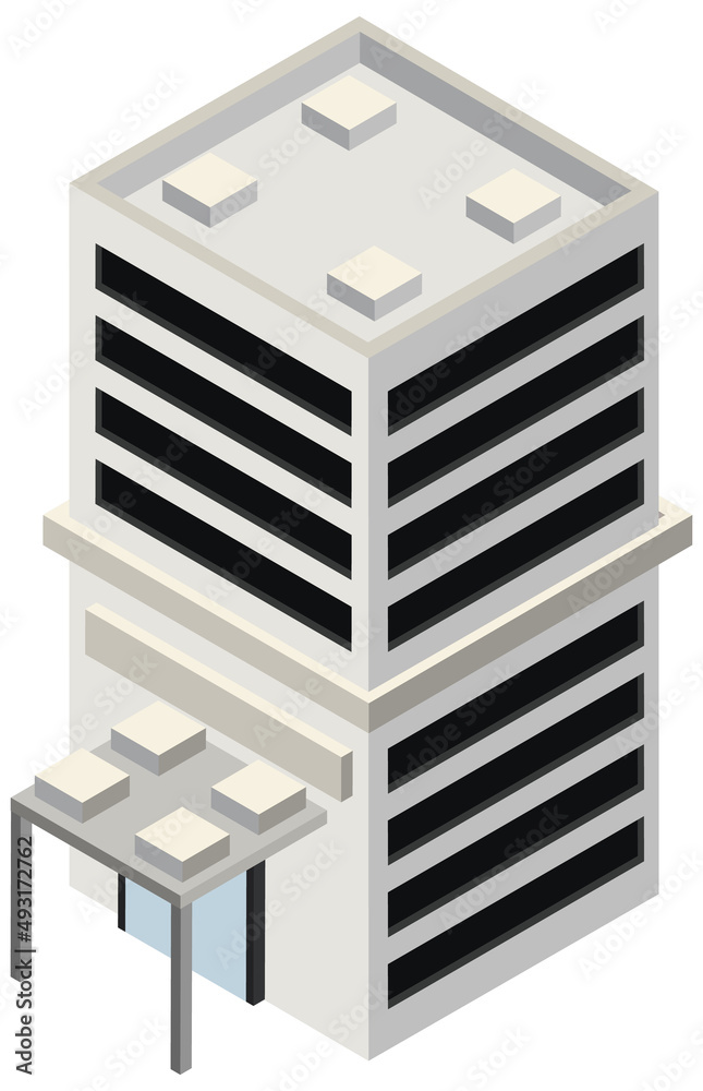 白底等距建筑