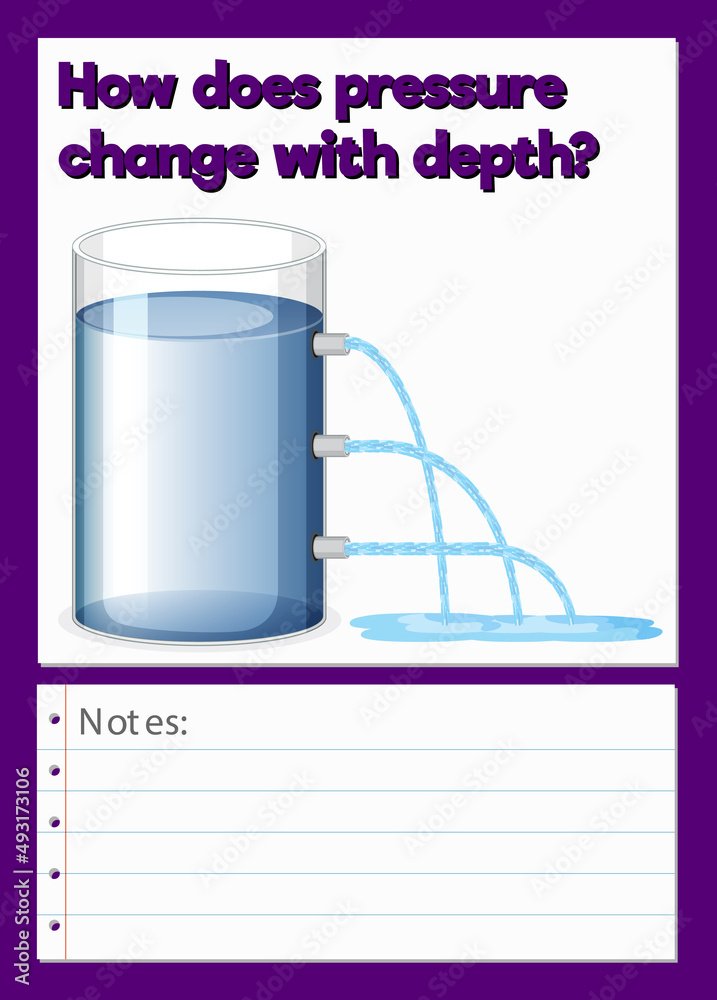 Science Experiment Log Worksheet of pressure change with depth