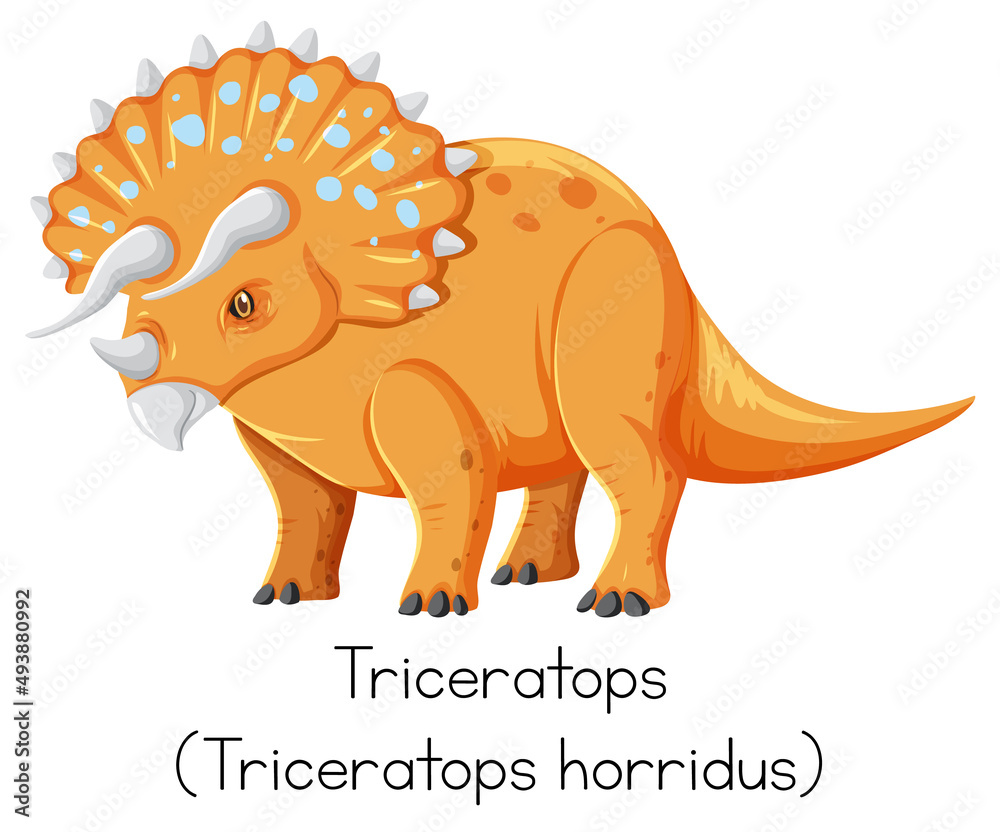 Triceratops in orange color