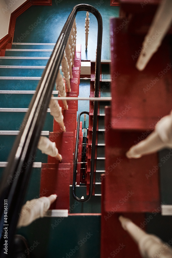 Hallway with staircase in old german house