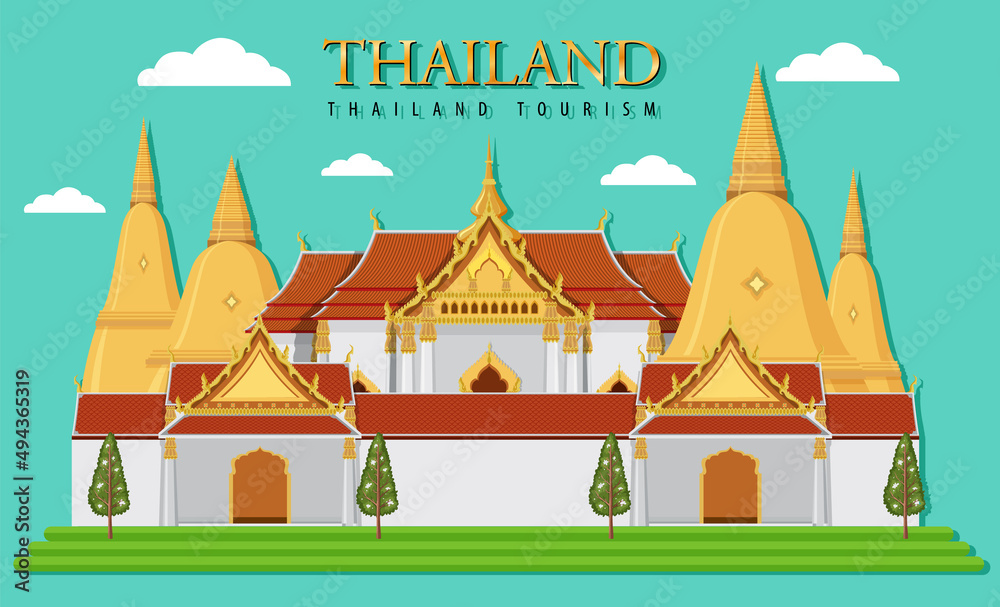 Thailand iconic tourism attraction background