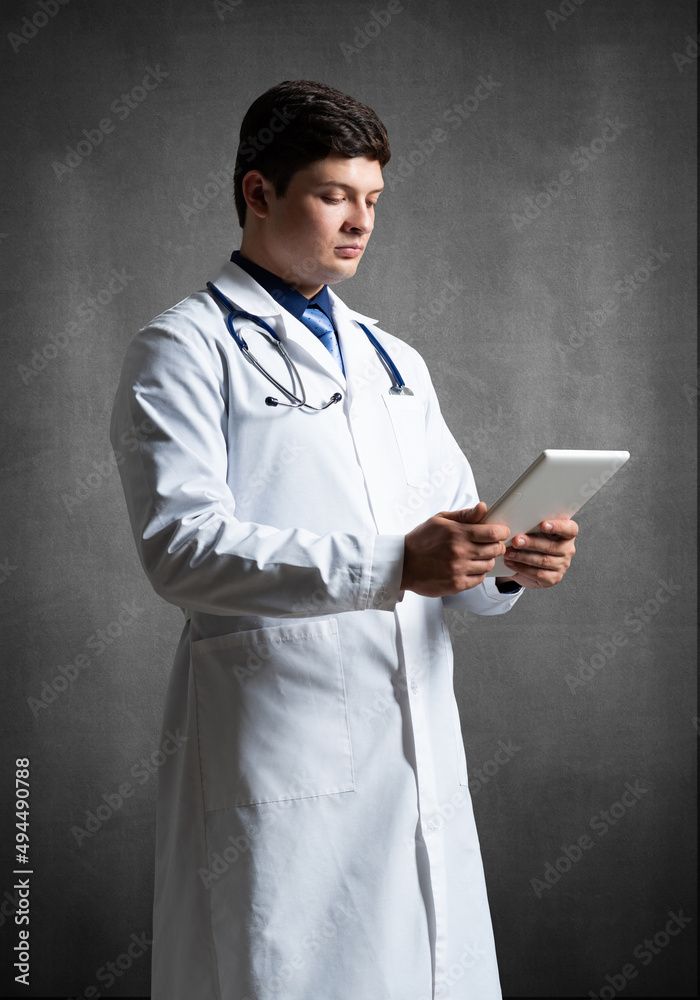 Doctor with a computer tablet