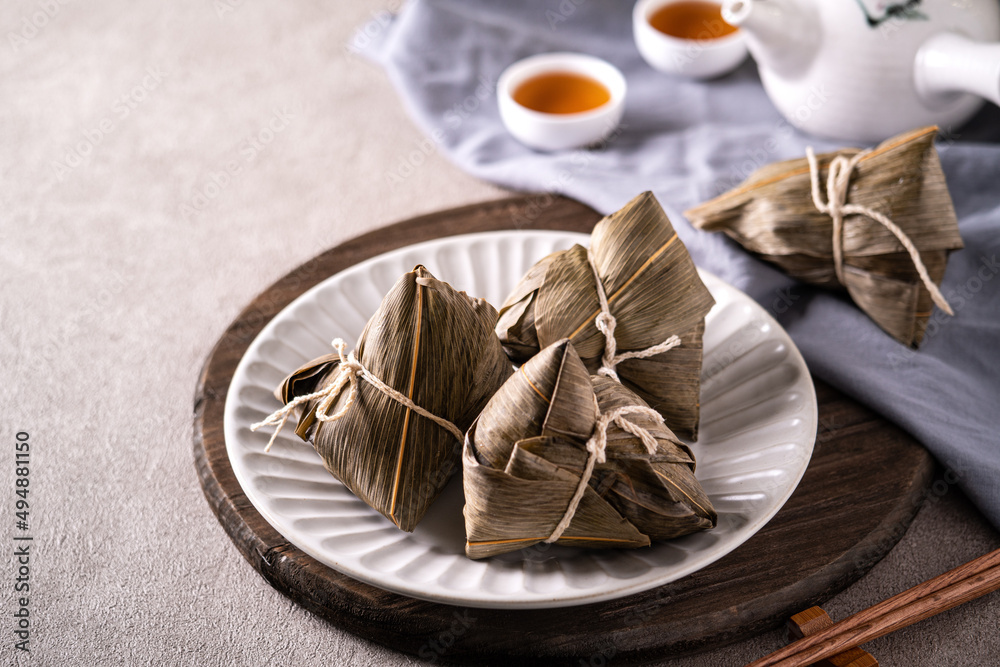 Zongzi. Rice dumpling for Duanwu Dragon Boat Festival food.