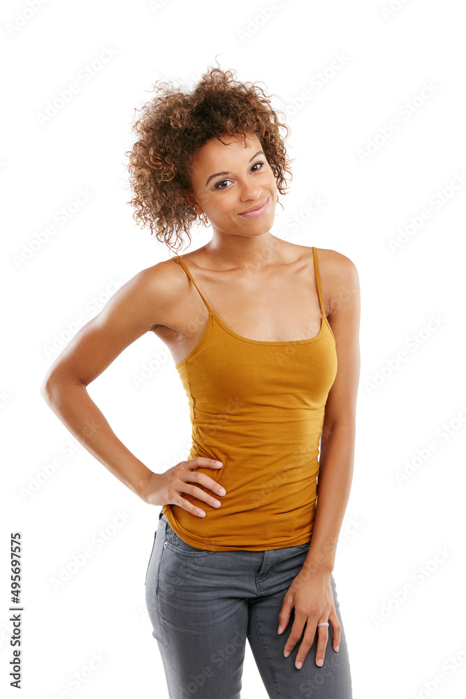 Life is a challenge, meet it. Studio shot of an attractive young woman isolated on white.