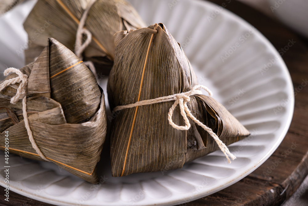 Zongzi. Rice dumpling for Duanwu Dragon Boat Festival food.