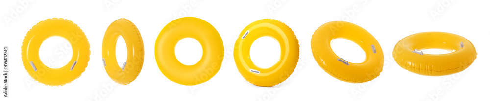 Inflatable ring on white background