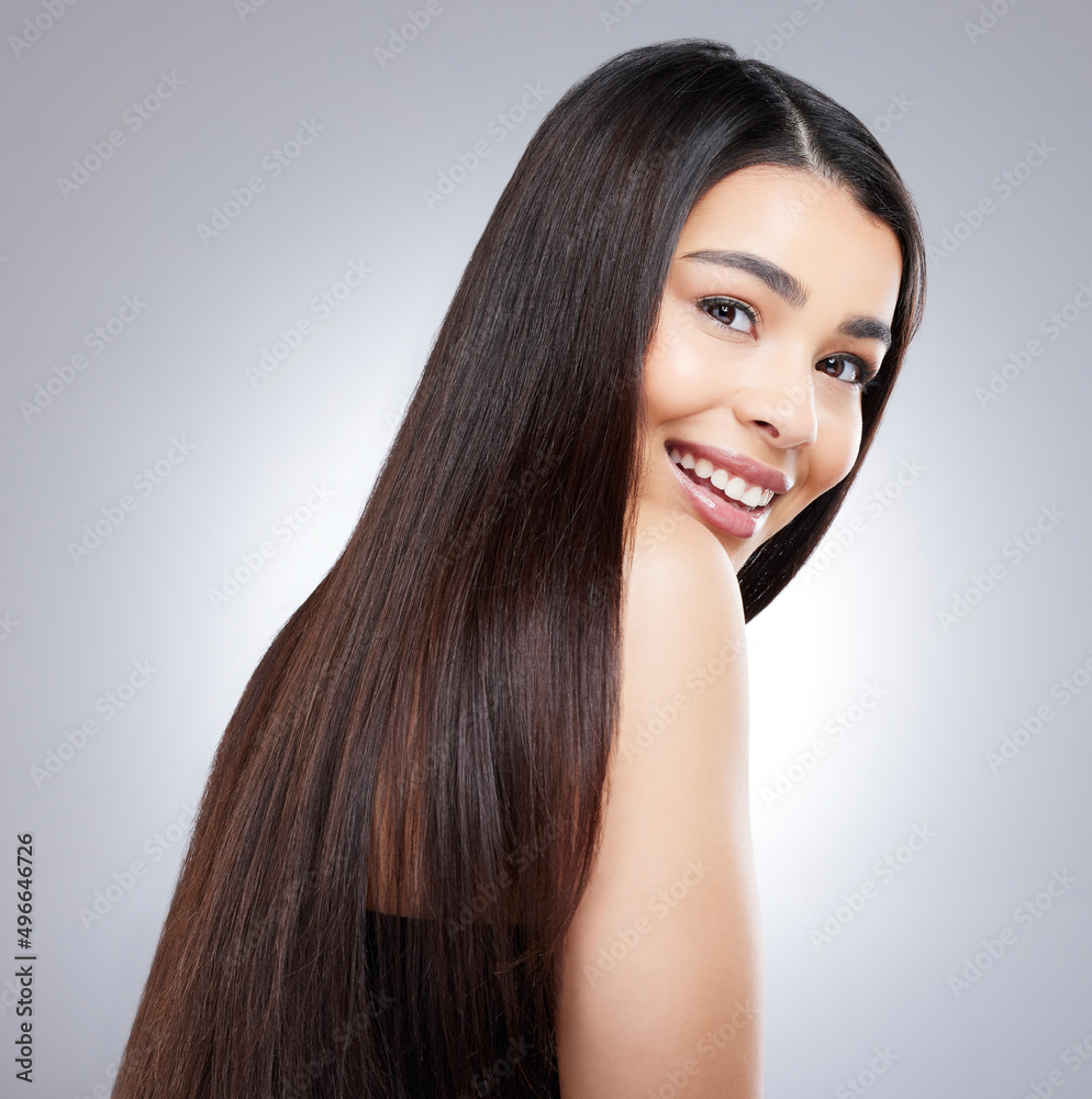 My hair was in need of a major upgrade in colour. Studio portrait of an attractive young woman posin