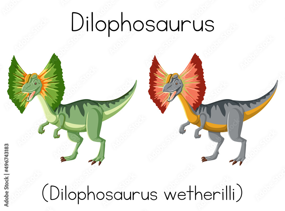 Two dilophosaurus in green and gray