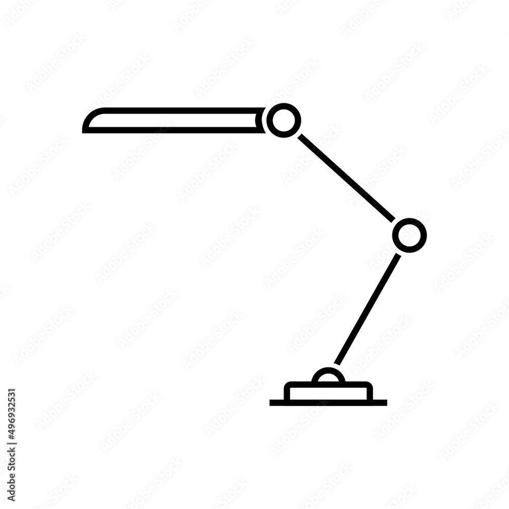 线性标志形式的台灯、办公灯、lam图纸插图