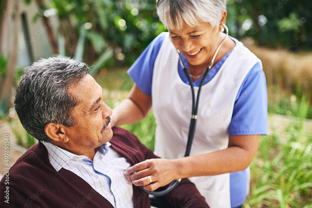 Ensuring her patients are well taken care of. Cropped shot of a senior man being cared for by a nurs