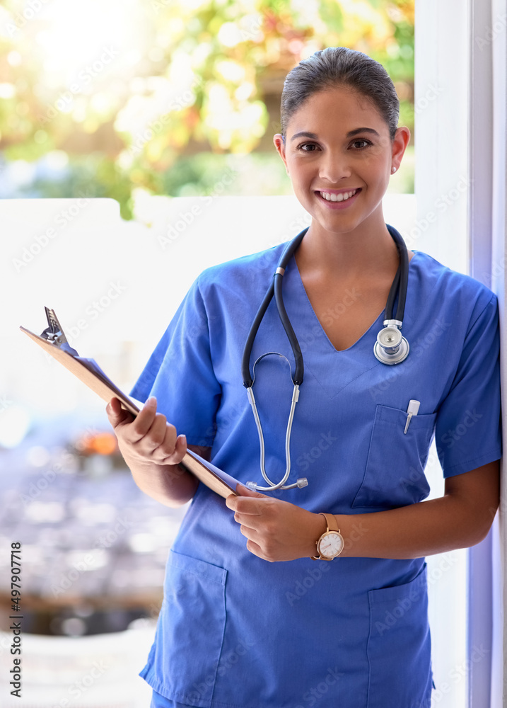 Shes fully committed to delivering quality healthcare. Portrait of a young medical practitioner hold