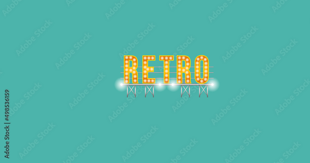 Image of retro text and high heels over green background