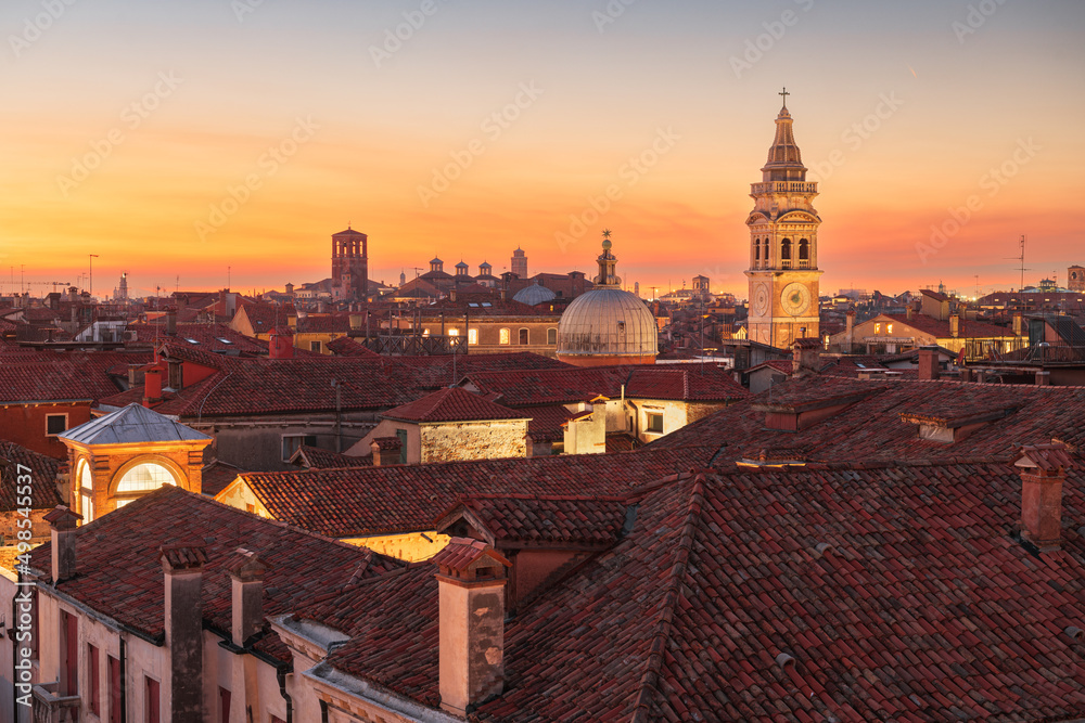 Venice, Italy Rooftop Skyline and Historic Landmarks