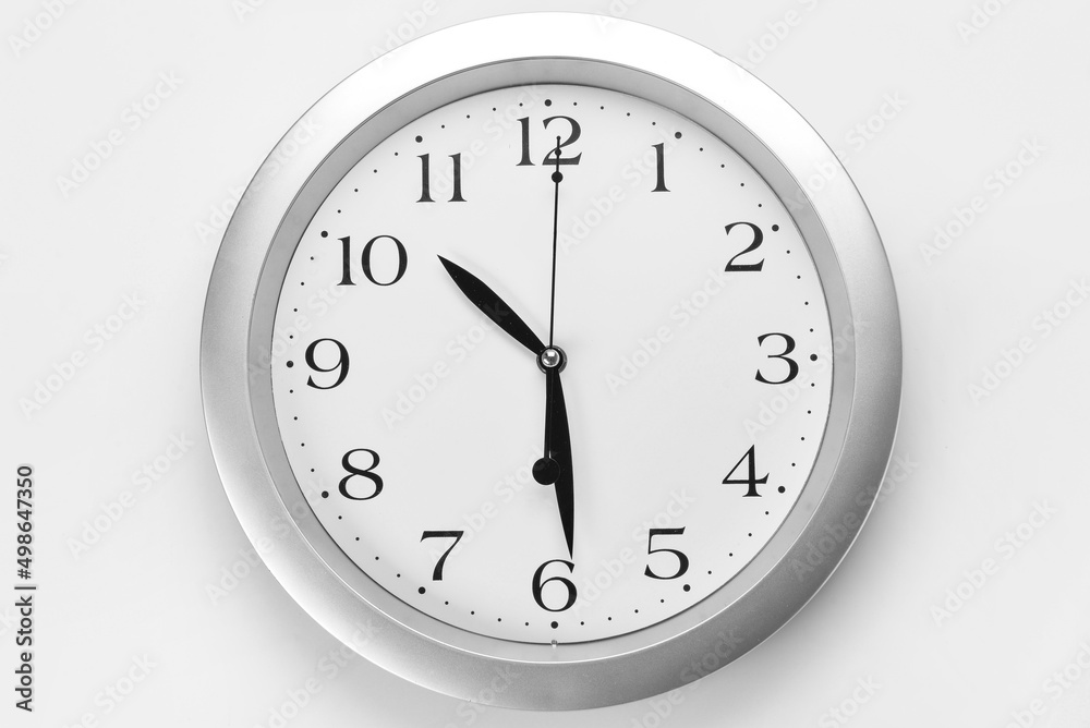 New modern clock on white background