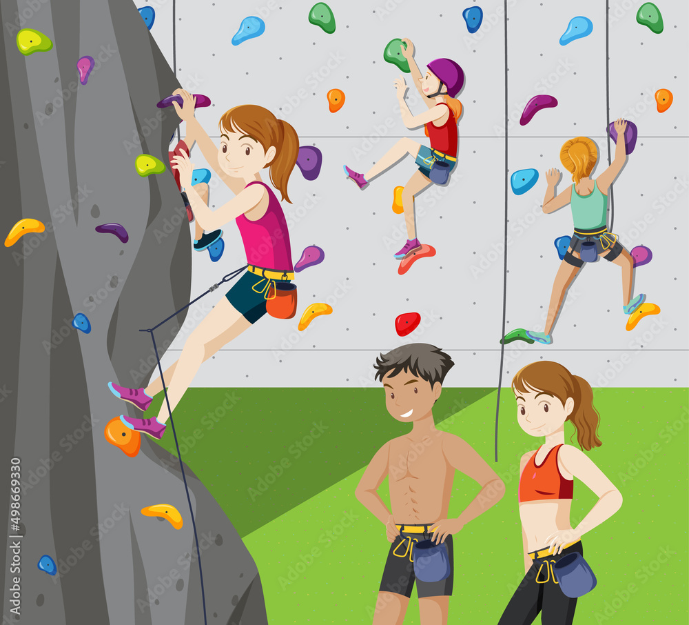 Indoor rock climbing gym