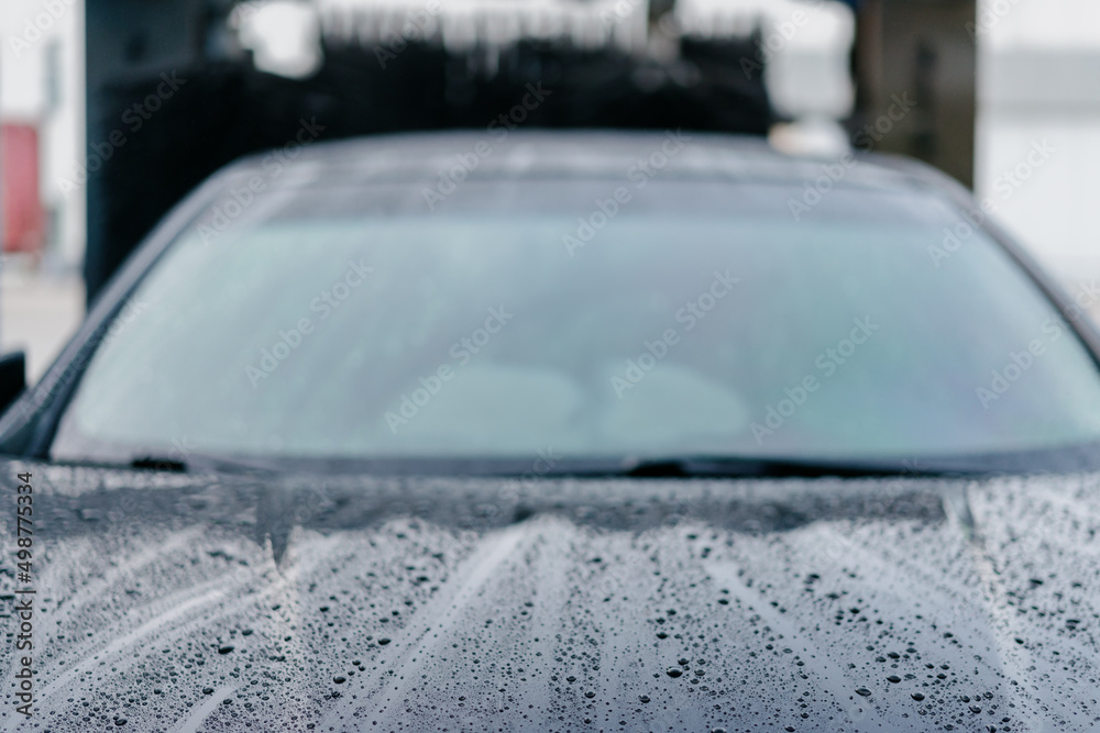 car washing machine is working