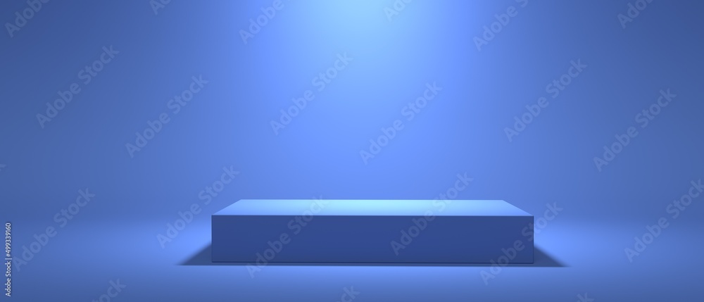 Abstract 3D render of minimal podium rectangular stage