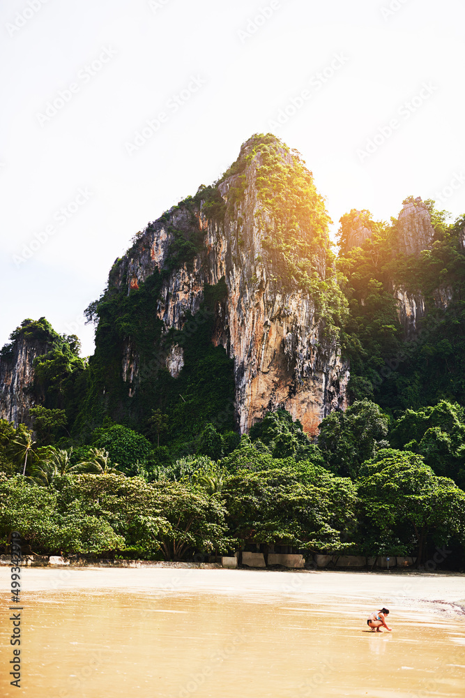 海滩的美丽。拍摄海滩风景。