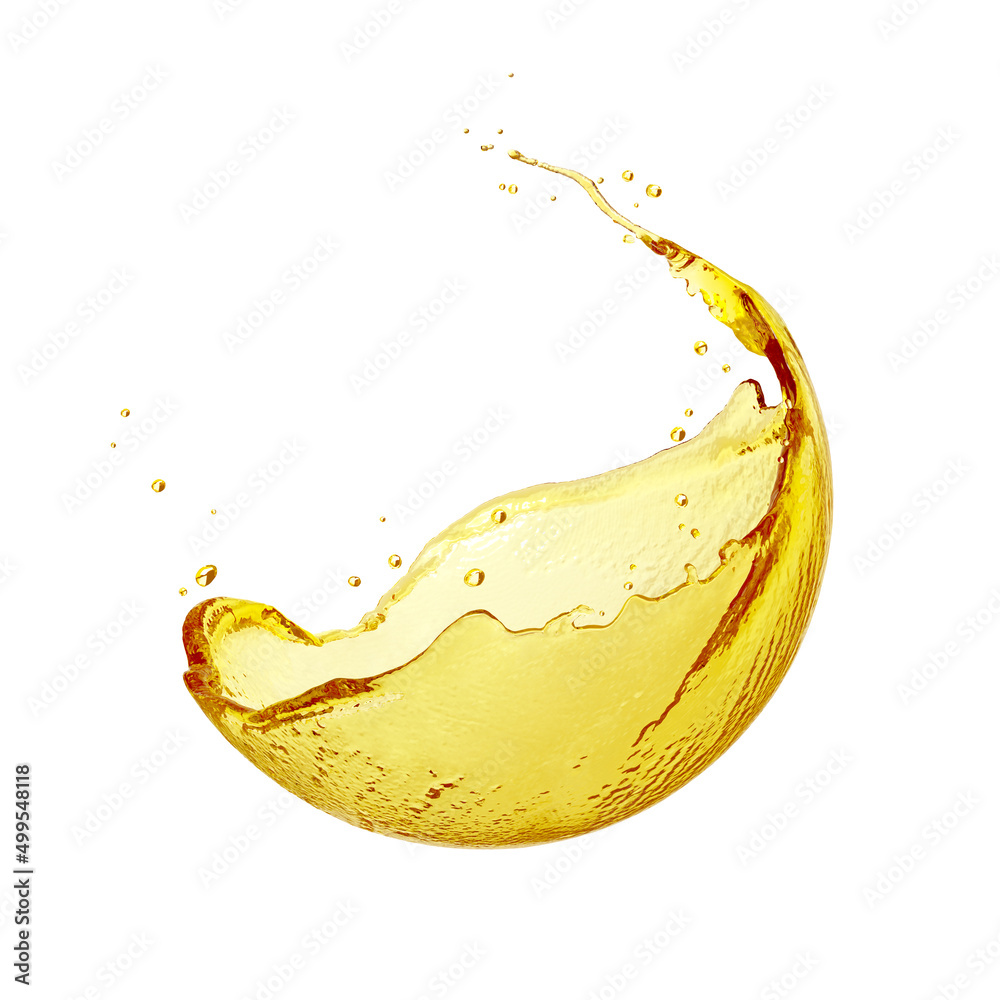 oil splashing isolated on white background