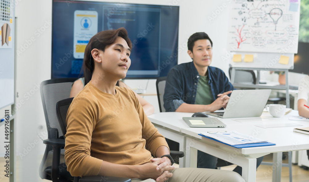 Businessman creative team meeting in a modern office.