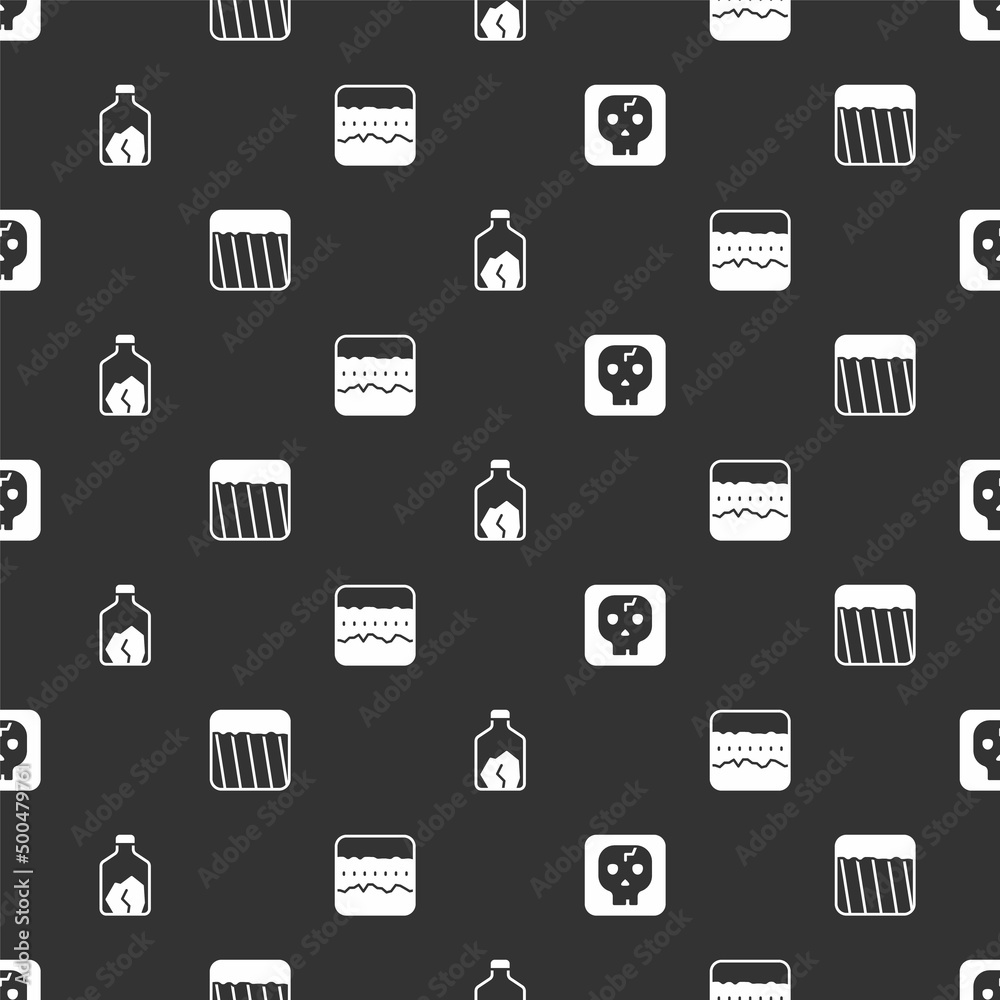 Set Archeology, Ground, Ore mining and Soil ground layers on seamless pattern. Vector