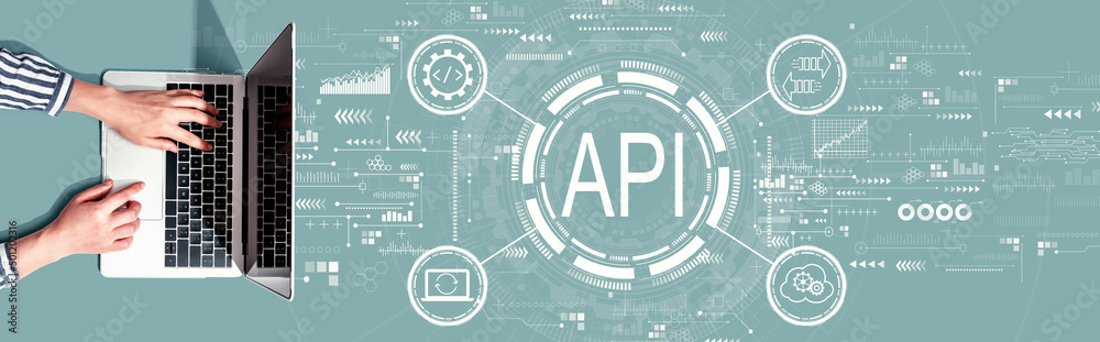 API-使用笔记本电脑的人的应用程序编程接口概念