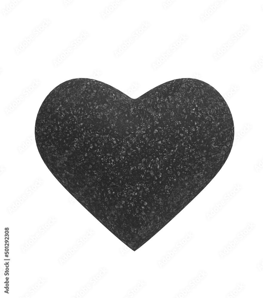 Asphalt Heart icon isolated on white background. 3D illustration.