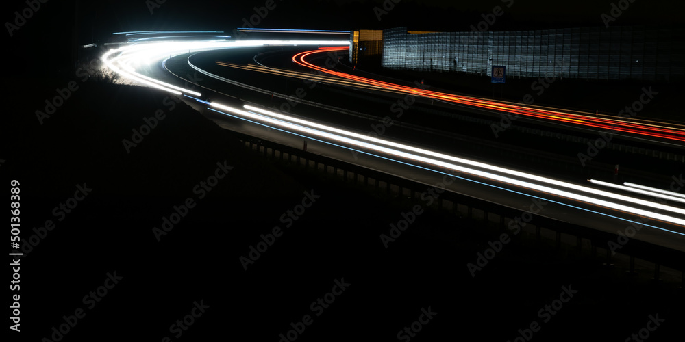 lights of cars with night. long exposure