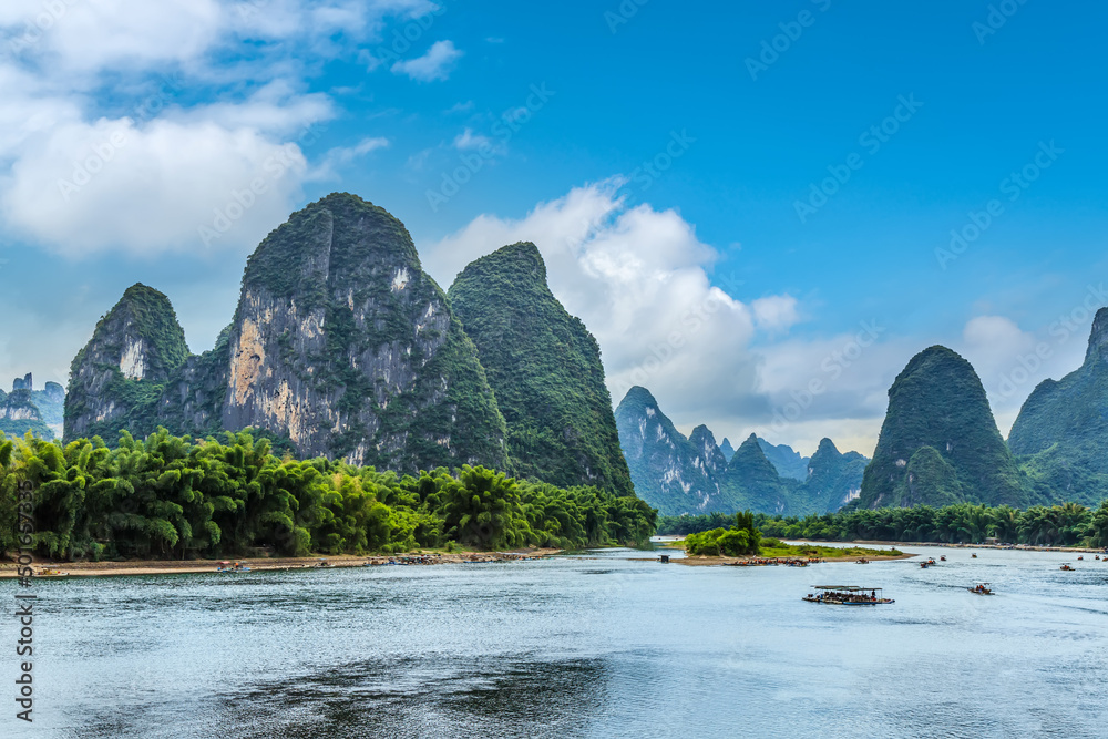 Green mountains and green waters in Guilin, Guangxi