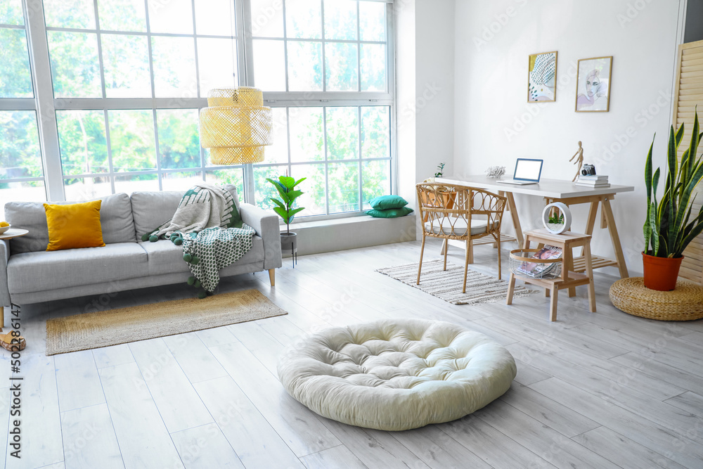 Stylish furniture in interior of living room